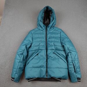 Wedze Jacket Youth 10 Green Piste 150 Hooded Puffer Insulated Ski Snow Winter